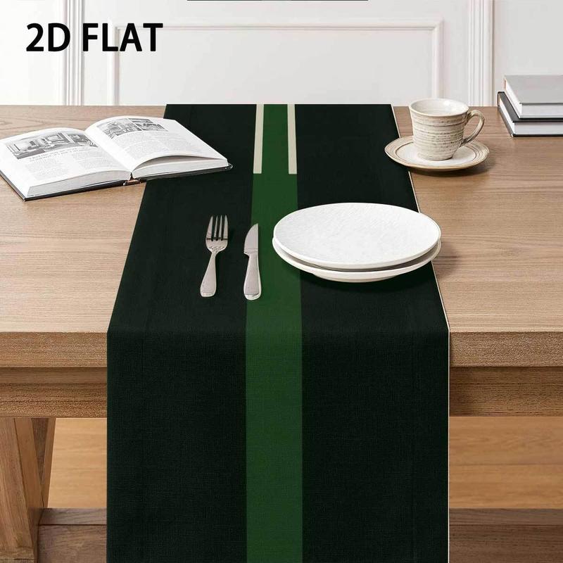 Chemin de table à rayures color-block minimaliste, Tissu de décoration de table à manger style moderne 40x140cm