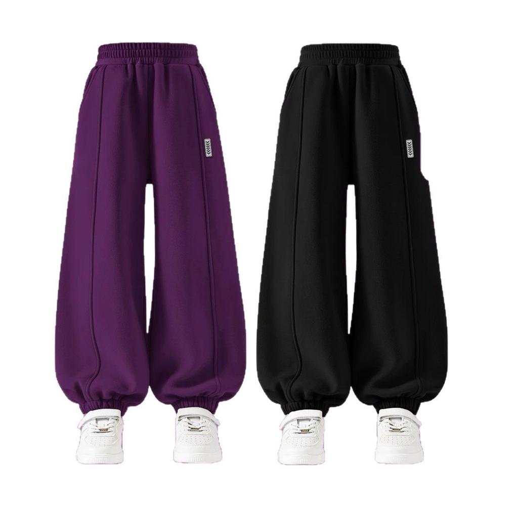 Artistic Japanese Fleece-Lined Trendy Lantern Pants for Children