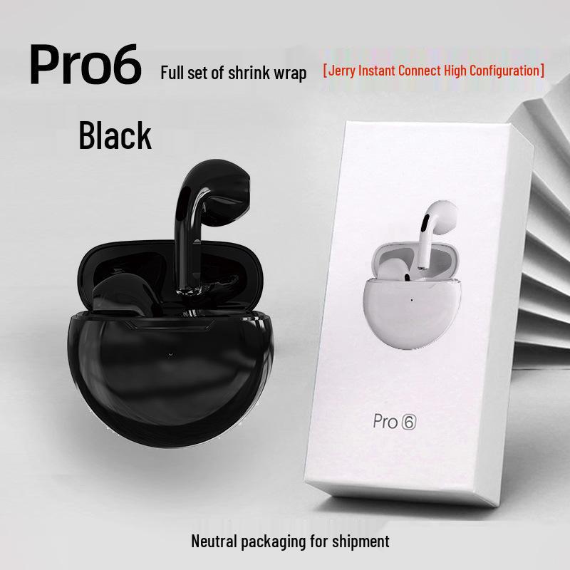 Pro6 6th Gen True Stereo Bluetooth TWS Earphones with Touch Control & Noise Reduction for Sports