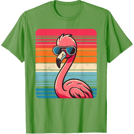 Cool Retro Flamingo in Sunglasses 70s 80s 90s Funny Flamingo T-Shirt