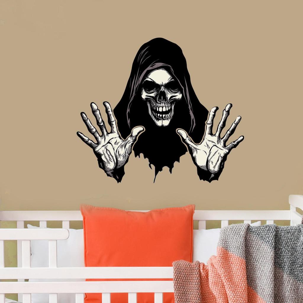 Halloween Grim Reaper Skeleton Wall Decals for Home and Bedroom Decor