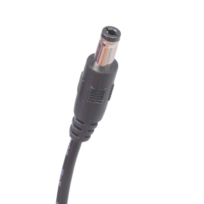 Pack of 3 5.5x2.5mm Male Plug to Bare Wire Cables Featuring Terminal Lugs Suitable for LED Strips and Monitoring Cameras