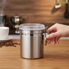 Coffee Beans Vacuum Sealed Jug,Stainless Steel Food Airtight Container For Kitchenware Portable Grain Storage Can For Kitchen