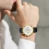 RS0053 Fashionable Luxurious Men Business Watch Elegant Quartz Wrist Watch with Leather Strap 30M Waterproof Luminous