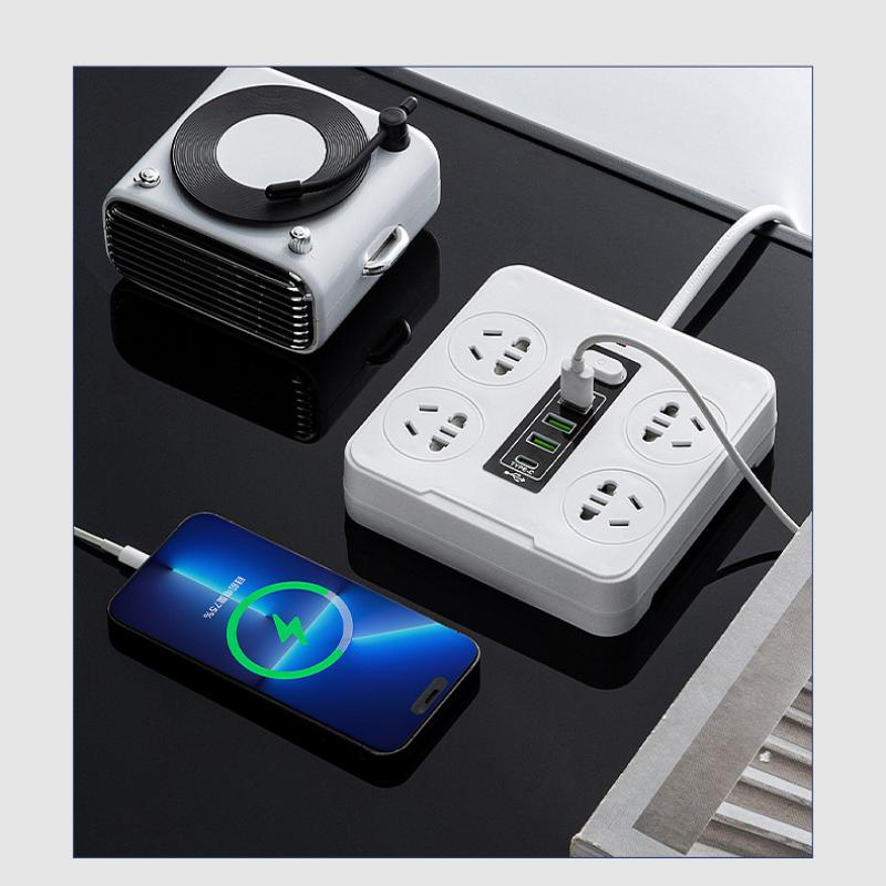 Universal Power Strip Socket Eu Us Au Plug With Usb Type-C Pd Surge Protector Power Cord Extension Sockets
