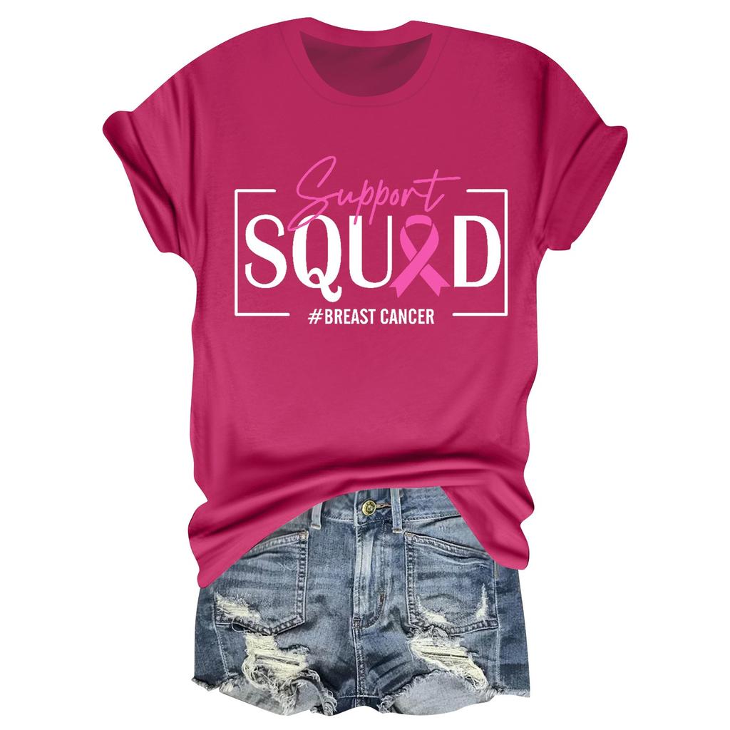 Women's Casual Halloween Breast Print T-Shirt Round Neck Pullover Short Sleeve Top