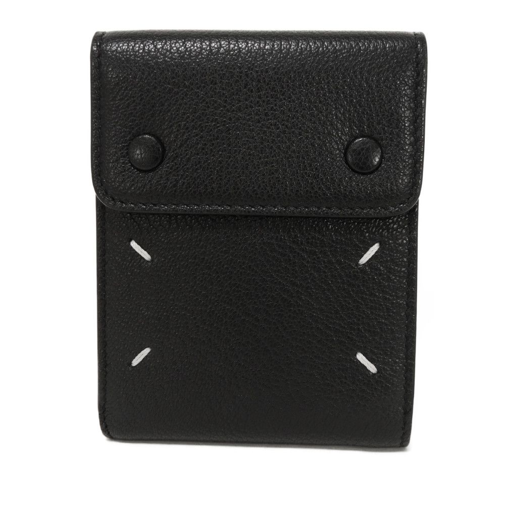 

Used 65992 Bifold Wallet SA1UI0014 P4806 T8013 7941 Double Sided Belt Loop Billfold 4 Stitches Black Men s from Japan