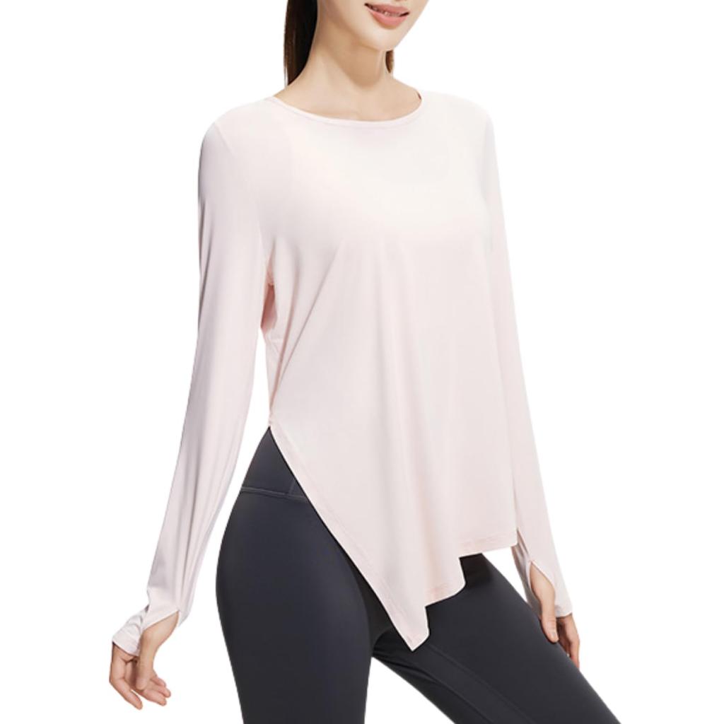 Illmitato Yoga Long Sleeves Fitness Wear for Long Pilates Hot Size Top, (High-Quality Women), Flattering, Length, Wear, Yoga, Women's (Pink, L)