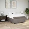 Exclusive House - Slatted Bed Base with Taupe Mattress 140x190 Cm Fabric