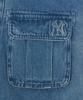 Emelbi Women'S Basic Small Logo Cargo Denim Wrap Skirt Ny (Indigo)