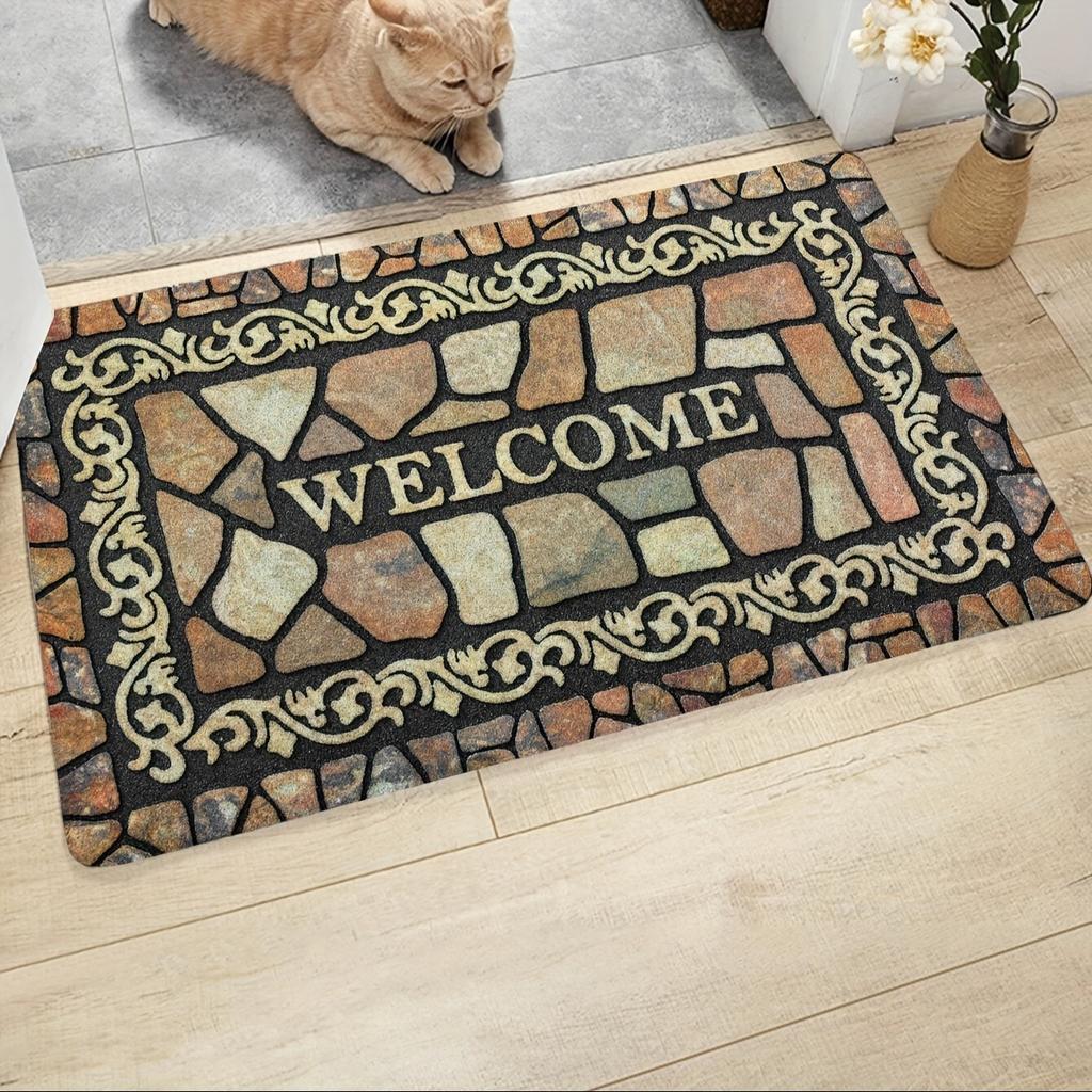 1PC Checkerboard Pattern Kitchen Rugs Non-Slip Door Mats Pop Design Living Room Rugs Bath Mat Carpet for Home Sink Laundry Decor