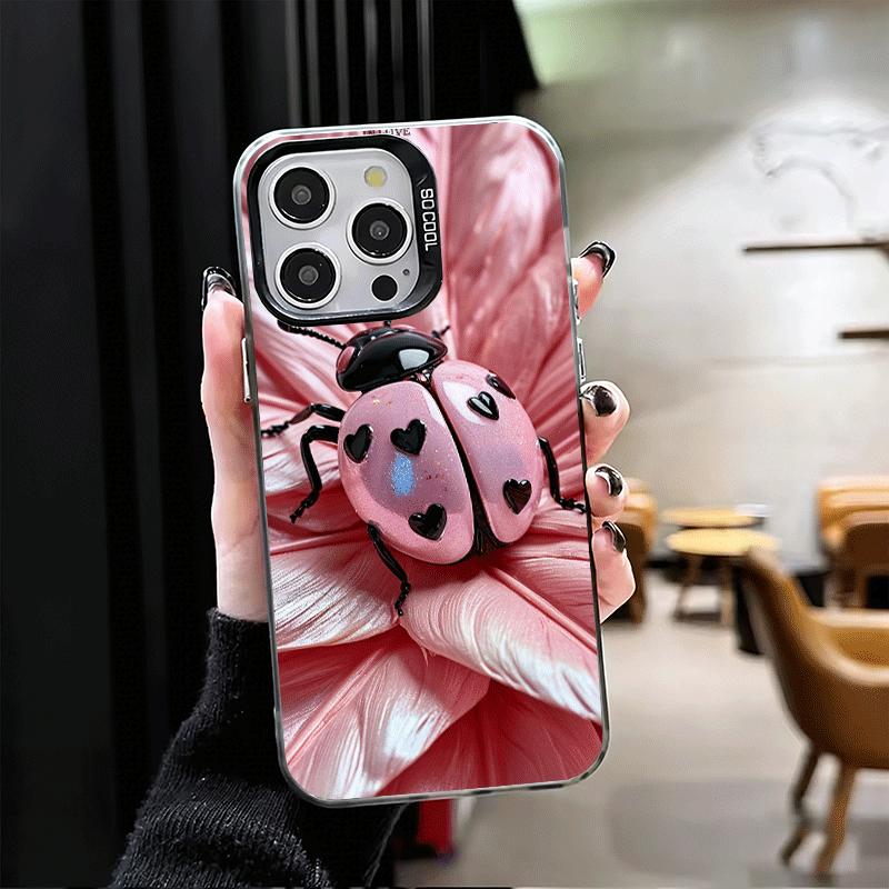 Seven-Spotted Red Ladybug Shockproof Phone Case for iPhone 17 Air 16 16E 15 Pro Max 14 Plus 13 Mini 12 Back Cover Anti Fall Fund