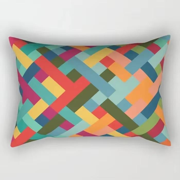 30X50 Yellow Cute Abstract Art Pattern Printing Decoration Living Room Back Home Polyester Rectangular Pillowcase Sofa Cushion