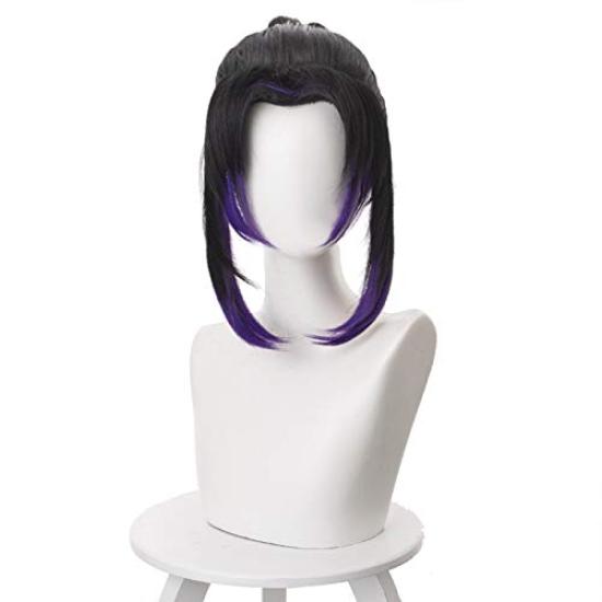 Cosplay Wig, Purple, Short, Anime Style, Full Wig with Decorations, Heat-Resistant Wig, Cosplay Accessories, Wig Net Included, Perfect for Comic