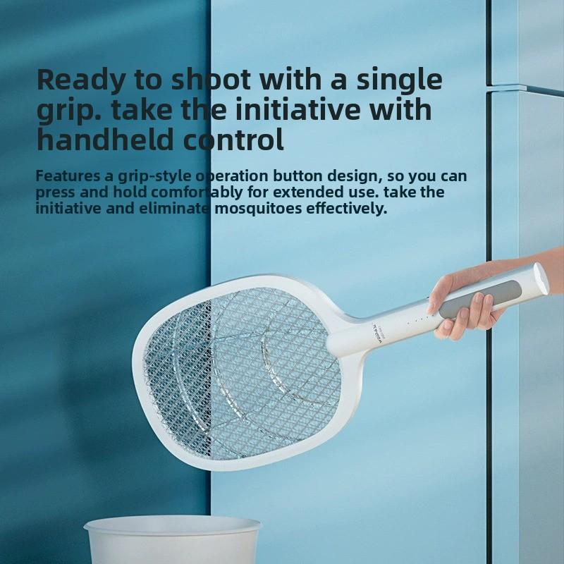 Raqueta eléctrica mata mosquitos 2 en 1 recargable USB plegable con luz UV para el hogar