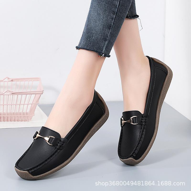 Large size new four-season single shoes women s fashion flats women s casual shoes children s sales 35 чёрный 2450₽