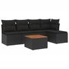 Vidaxl 6-Cz. Garden Furniture Set With Cushions, Black Poly Rattan