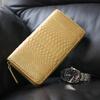 Gold Diamond Python Long Wallet Wallet Snake Skin Snake Skin Snake Skin Snake Skin Genuine Leather Round Zip Round Zipper Long Wallet Large Large