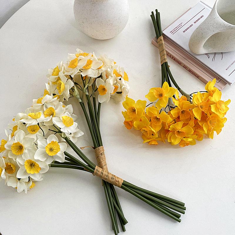 6 Hand Artificial Bouquets Daffodils Wedding Photography Wedding Home Decoration Ornaments Artificial Flowers