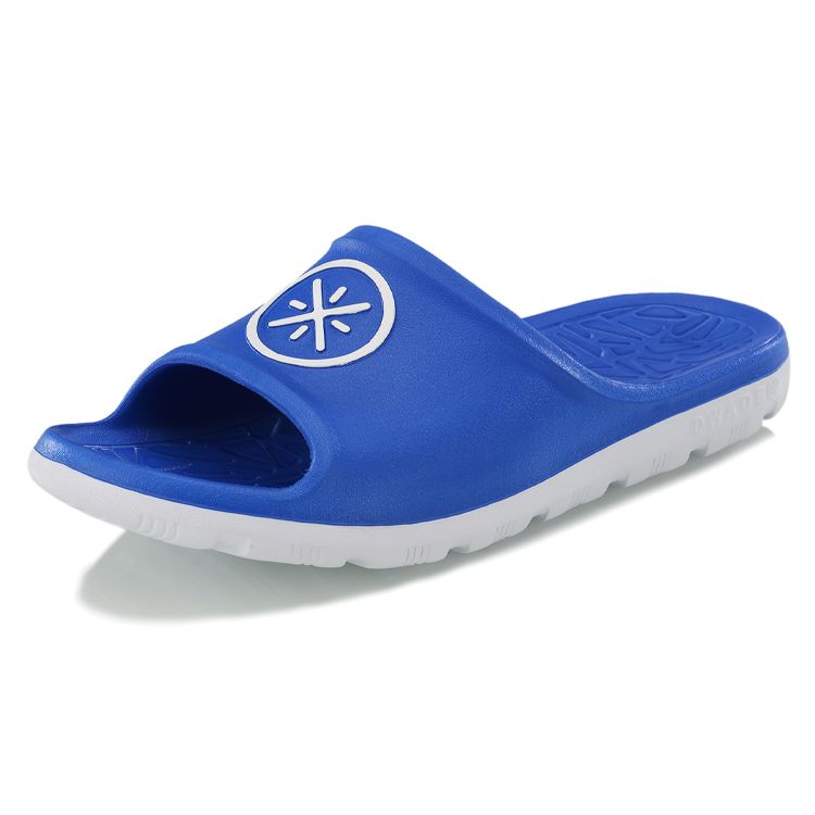 Li Ning Wade Slide Lightweight Shock Absorbing Breathable Rubber Sole EVA Silent Slide Sandals Men Sandals Blue ABTL001-1