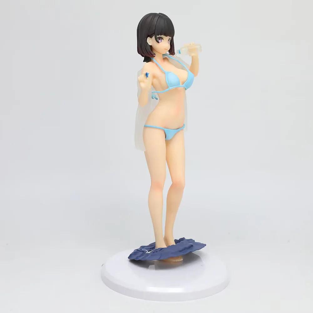 Water Drinking Girl Swimsuit Ver. Anime Beautiful Girl Figure Model, Desktop Chassis Decor Boxed Statue