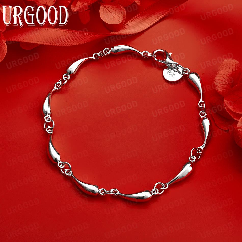 925 Sterling Silver Fashion Jewelry Teardrop Bracelet 20CM