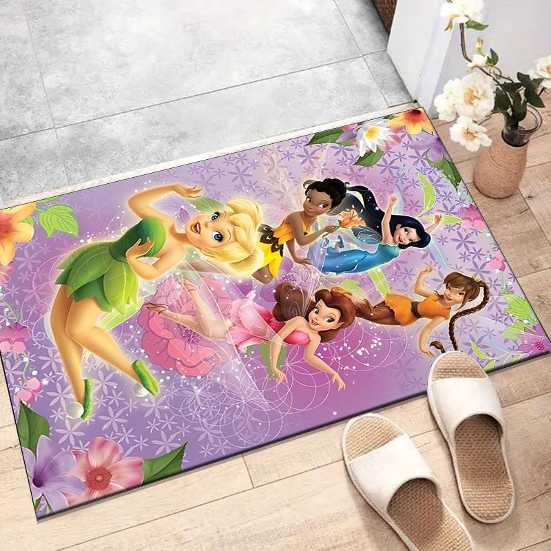 1pc T-Tinkerbell Design Printed Area Rug Carpet for Bedroom Living Room Home Decor Rugs Mat Non Slip Mat Rug for Bedside