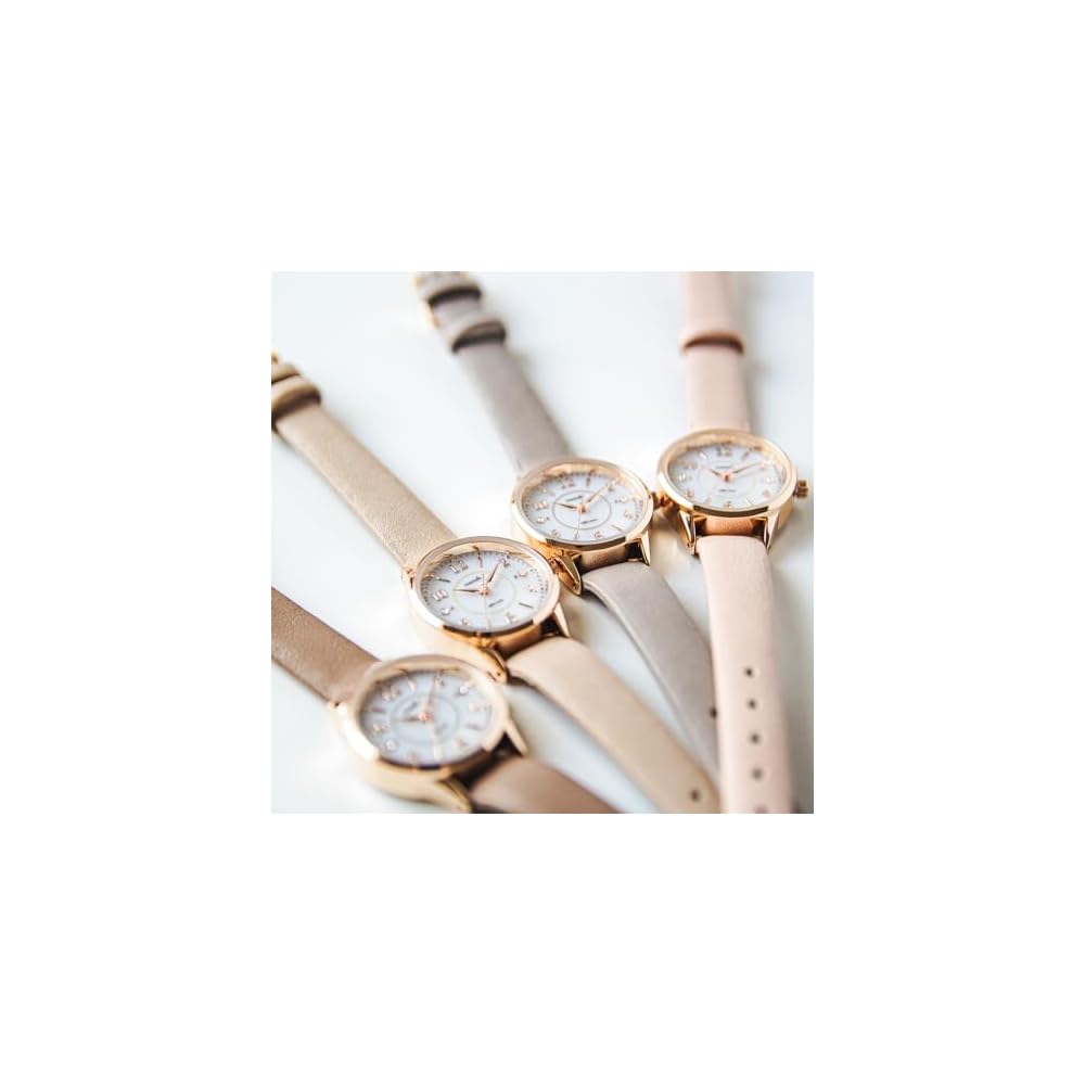 Fieldwork Analog Women's Watch Solar Powered Beige Leather Strap ASS179-1