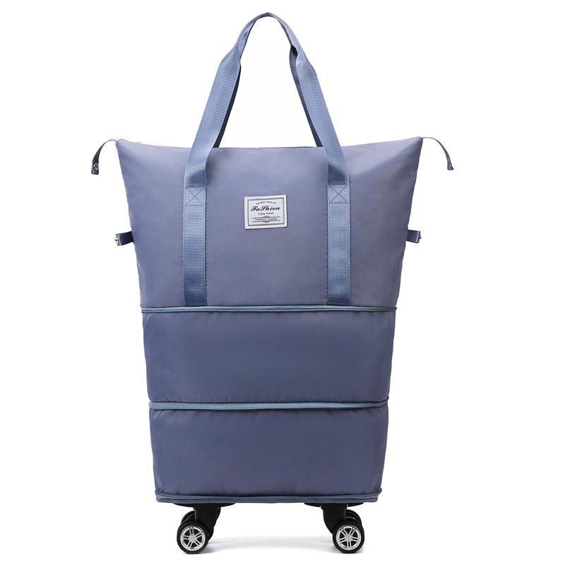 

Универсальная легкая дорожная сумка на колесах, с отделением для влажных/сухих вещей, большой вместимости для использования в спортзале, на йоге или в больнице. синий