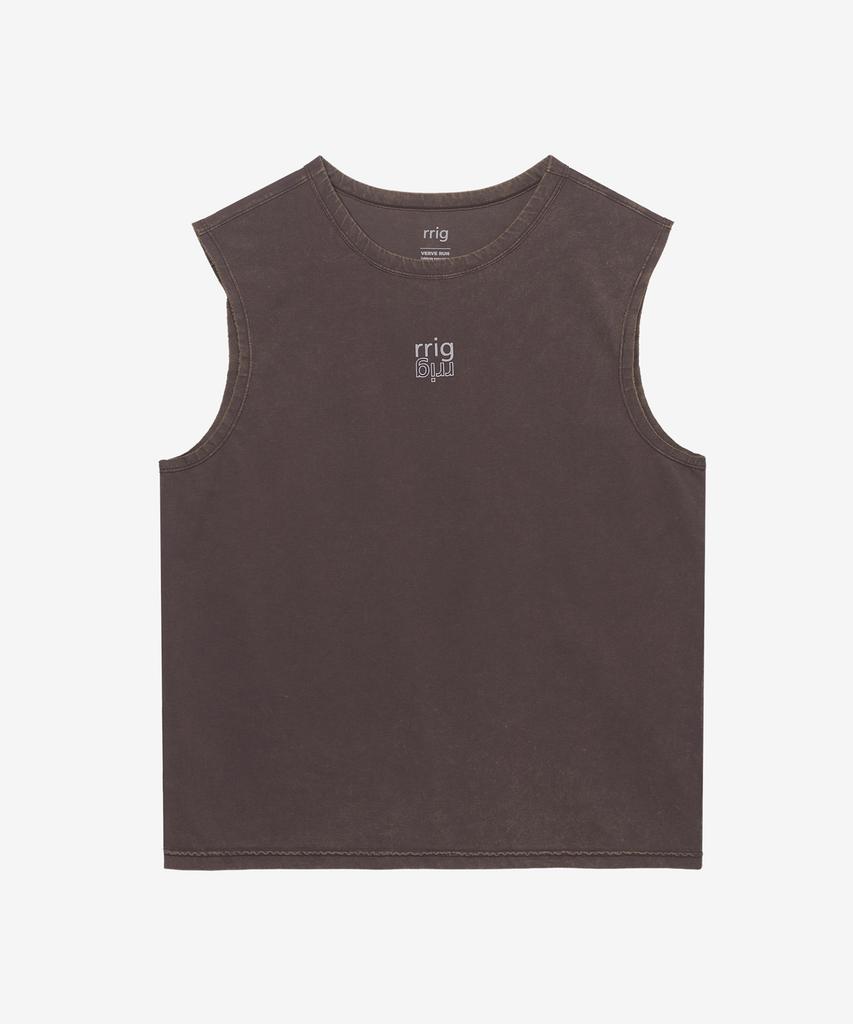 RRIG Uni Salt-Washed Pigment Sorona Sleeveless T-Shirt_Br R1Ts3103
