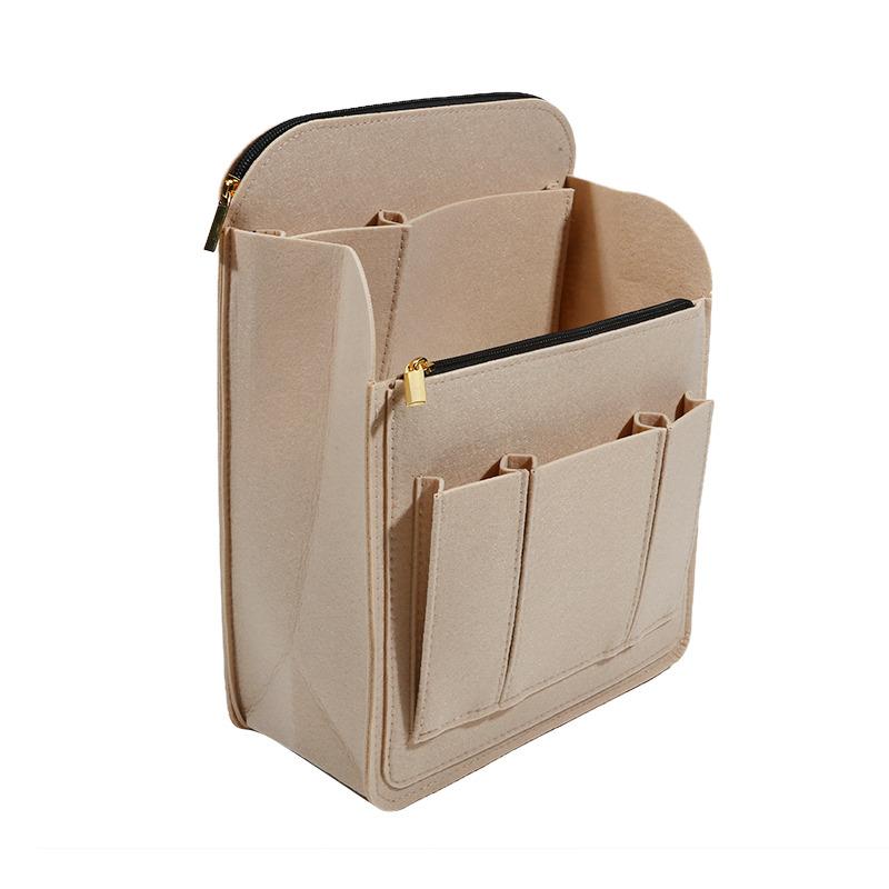 1PC Multi-Pocket Insert Bag Organizer for Backpack Storage Bag Felt Backpack Inner Bag Liner Bag Size S/M 4Colors
