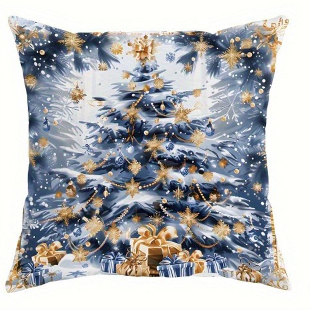 

Рождественское украшение наволочка Санта-Клаус снеговик елка узор подходит для дома комната диван подушка чехол подарок другу 45x45cm