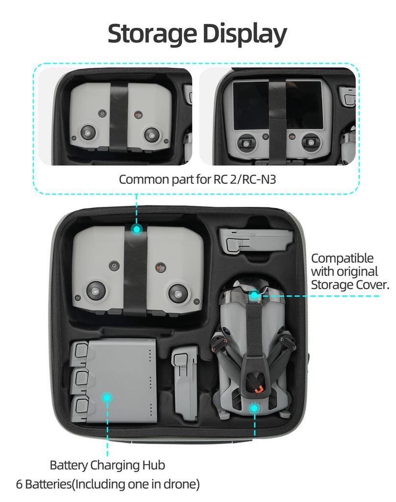 High-end Storage Bag For Mini 5 Pro Large Capacity Body Remote Control Bag Set Shockproof Crossbody Portable Protective Case