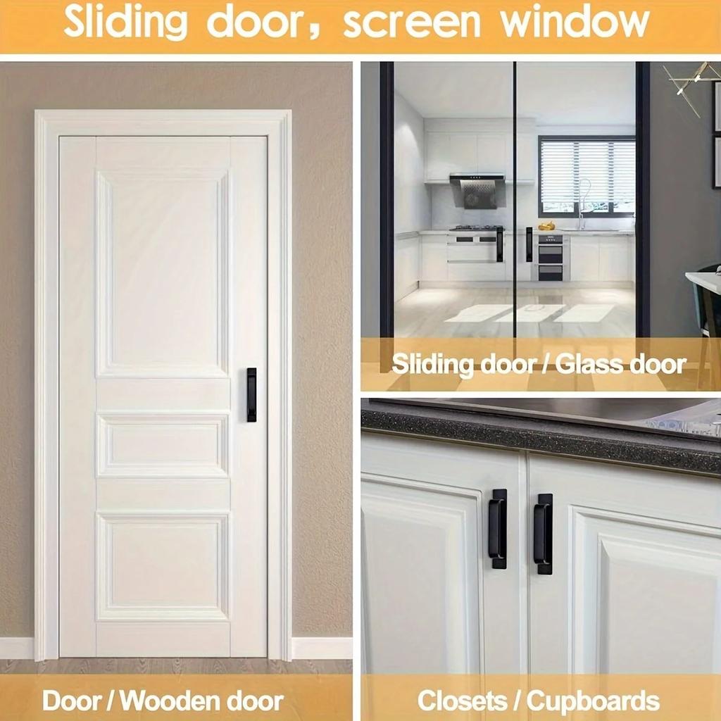 1pc/2pcs Adhesive Cabinet Handles Plus Stainless Steel No-Drilling Easy Installation Handles For Cabinet Door Window Drawer & Re