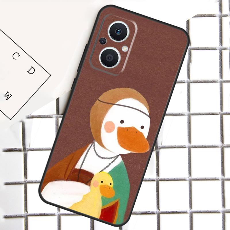 

Cartoon Cute Animal Duck For OPPO Reno 14F 13F 12F 11F 10 11 12 13 14 Pro 7 8 Lite 8T OPPO Find X6 X5 X8 X9 Pro Case OPPO Reno13 F