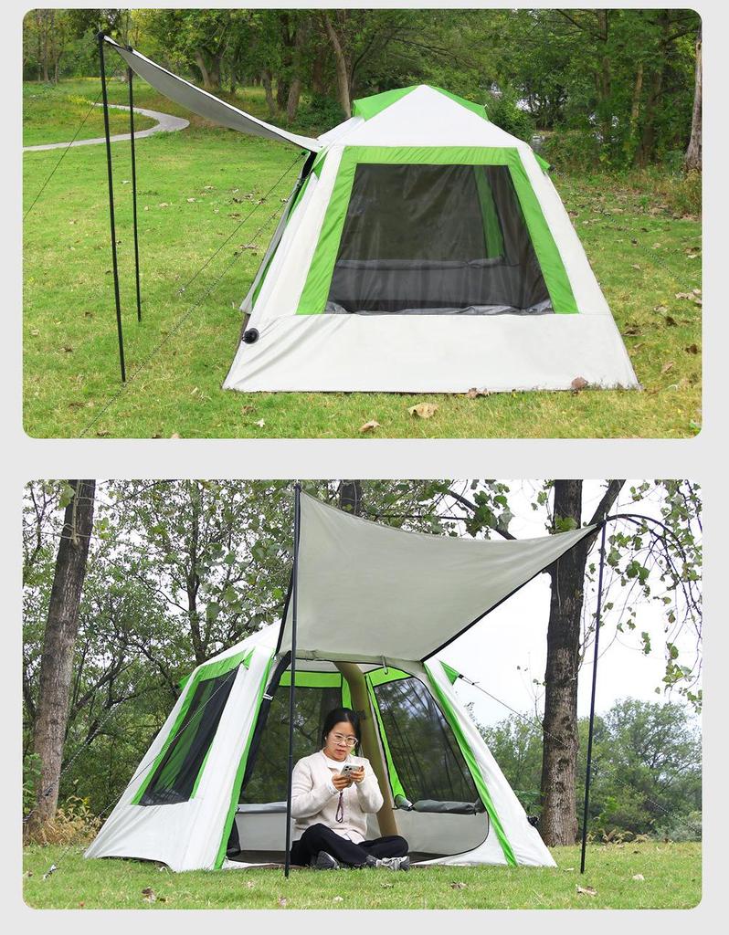 Aufblasbares wasserdichtes Campingzelt für 3-4 Personen mit Luftpumpe