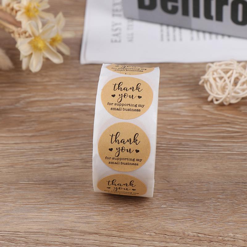 Kraft Paper Thank You For Supporting My Small Business Stickers Label ...
