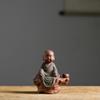 Ceramic Small Monk Car Decorations, Chinese Zen Purple Clay Sand, Lovely Tea Pet, Fengshui Zen Buddha Meditation