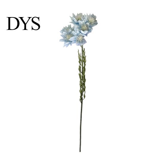 Decorative Fake Flowers Simulated Snow Lotus Artificial Flower Realistic Faux Silk Bouquet with 6 Indoor Full Blooms for Vase Floral Arrangement