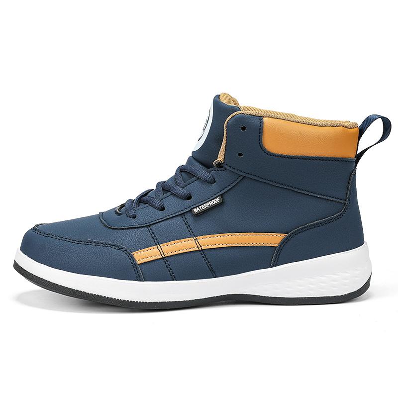Herrenschuhe Frühling Herbst High Top Wasserdichte Walking Sneakers Freizeit Männlich Leder Sportschuhe Rutschfeste Schuhe für Herren