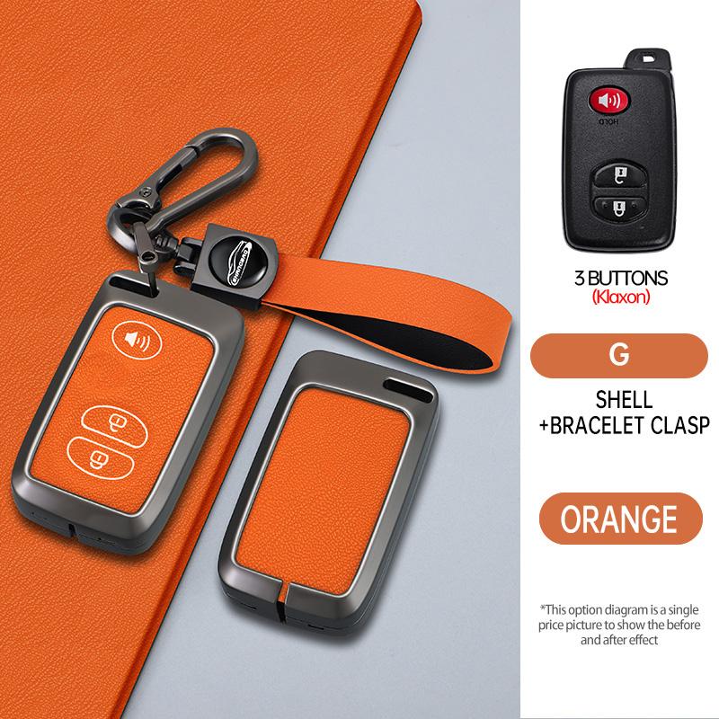 Car Key Case Cover Zinc Alloy Leather For Toyota Prius 30 Alpha Aqua Land Cruiser Auris For Lexus Lc 200 2012-2014 Parts Keychai