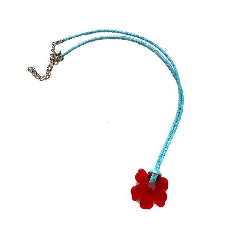 Hollow Flower Charm Necklace Acrylic Flower Necklace Adjustable Flower Pendant Necklaces Jewelry for Womens Girls