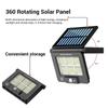New LED Solar Light Outdoor Waterproof with Motion Sensor Floodlight Remote Control 3 Modes for Patio Garage Backyard Solar Lamp
