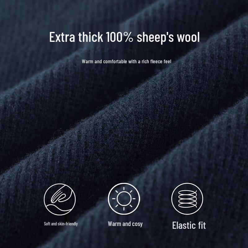 JOW Men's Argyle Jacquard 100% Lambswool Half-Turtleneck Sweater