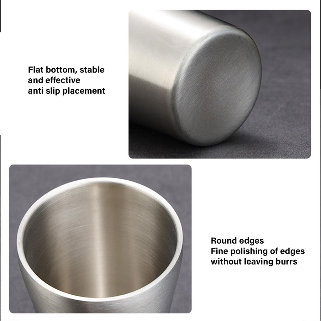 Double Wall Cups 304Stainless Steel Reusable 2 Capacity Choose for Easy Storage for Camping and BBQ Insulated Drinking