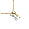 [Bebe Lapin] Natural Stone and Freshwater Pearl Necklace with 14k Gold Filled Chain (Comes in a Gift Box with Paper Bag) (Blue Topaz)