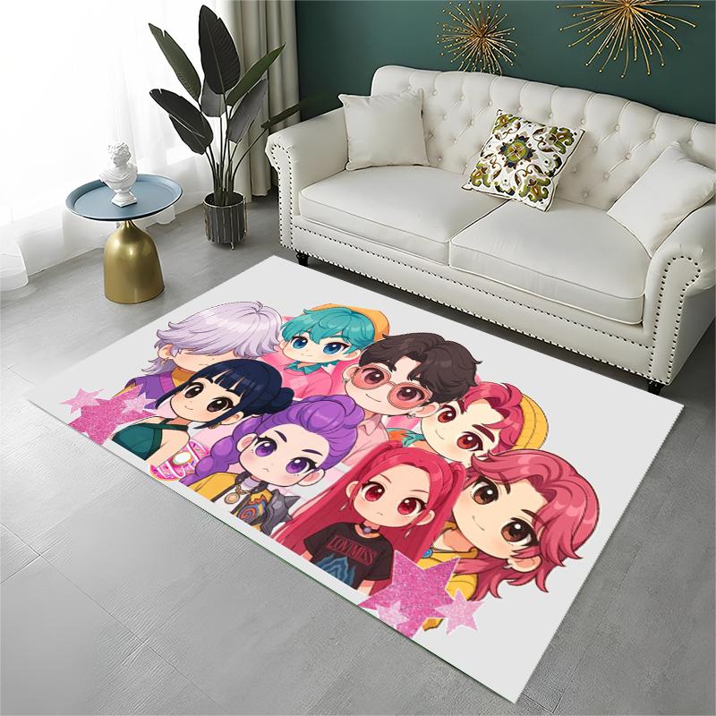 KPop Dämonenjäger Saja Jungs Cartoon Rutschfeste Teppichmatte für Wohnzimmer, Schlafzimmer, Spielzimmer, Teppich Bodenmatte Heimdeko Teppich Kinderzimmer