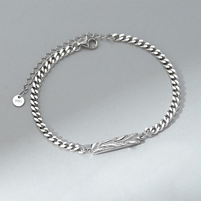 Silver Color Bracelet For Women Men Fashion Couple Jewelry Simple Valentine's Day Gift For Boyfriend Girlfriend Chain