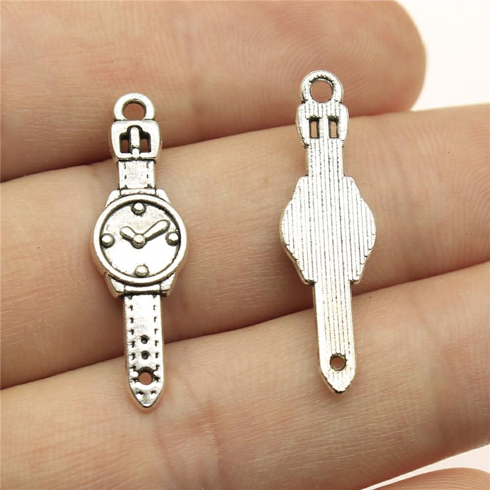 20pcs Hat Charms Sunglasses Charms Jewelry Making Watch Charms For Bracelet Making Antique Silver Color