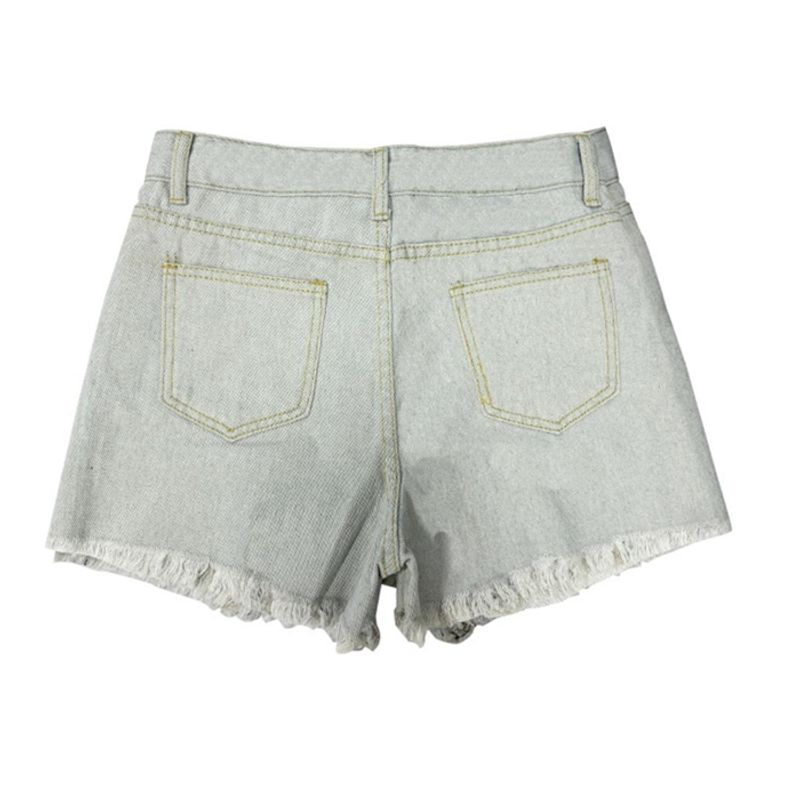 Fashion Fashion High Waist Ripped Tassel Denim Shorts Women's Hot Pants Ripped Denim Shorts Jeans